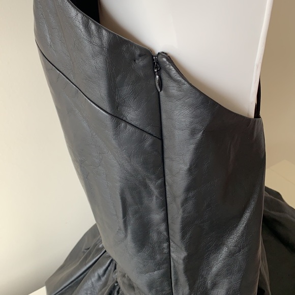 BLACK FAUX LEATHER RACERBACK TOP - Picture 6 of 12